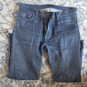 Uniqlo Men's Slim Straight Jeans - Dark Blue